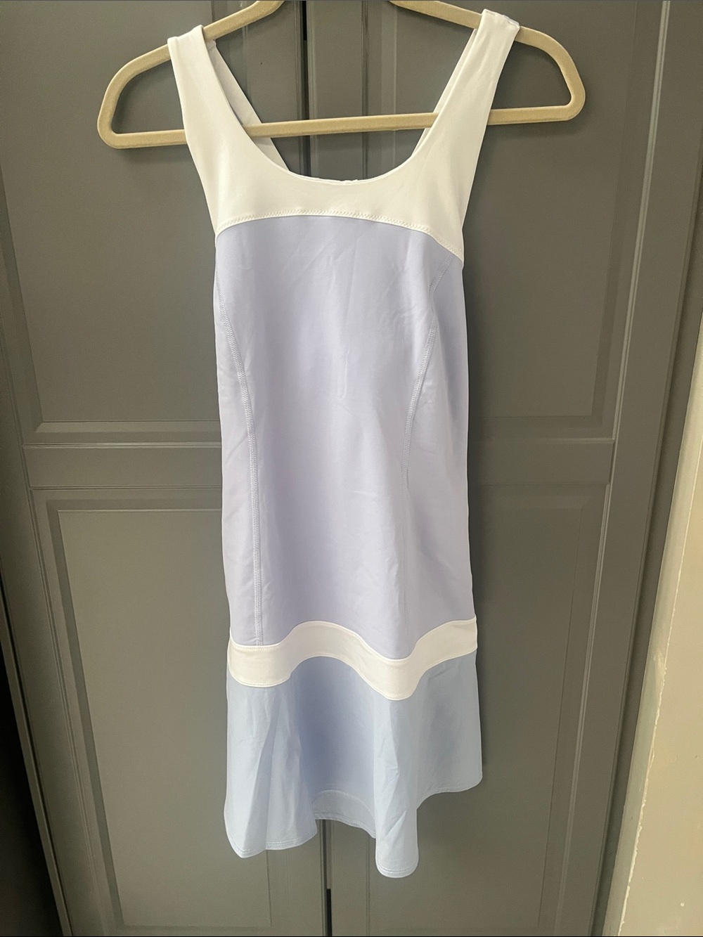Lululemon athletica “Hot Hitter” white and lavender sleeveless dress
